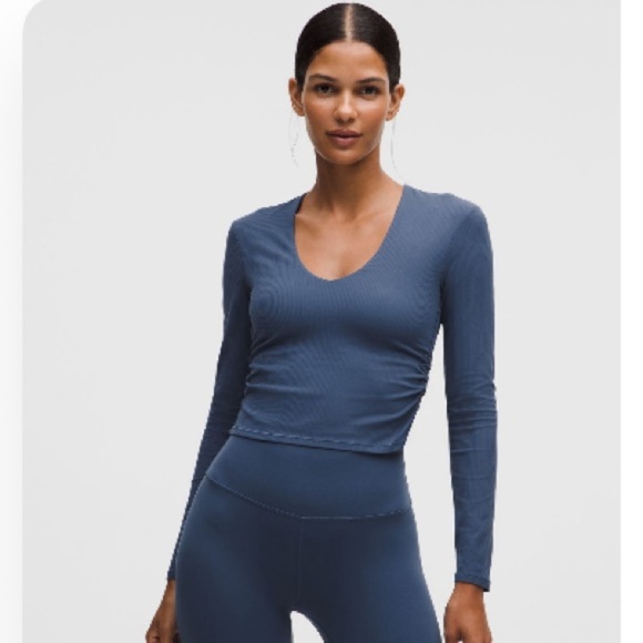Lululemon All It Takes Ribbed Nulu V-Neck Long-Sleeve Shirt B-D Cups, 8 - Picture 2 of 6